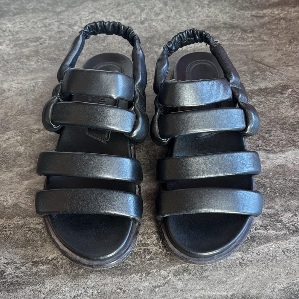 ERNESTO DOLANI Puff Leather Sandals.  size 37 - Picture 3 of 7